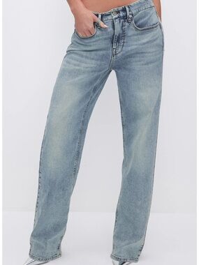 Good American Light Blue Straight Leg Jeans